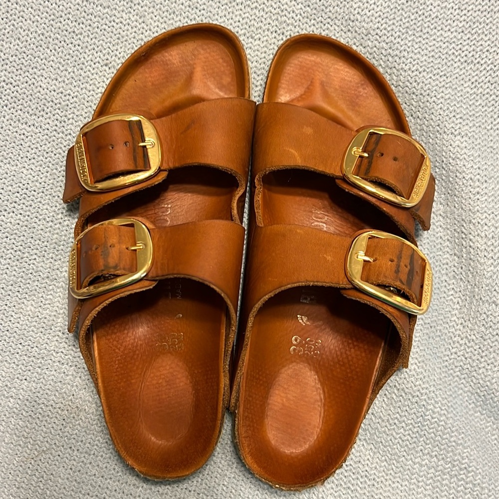 Birkenstock Arizona Big Buckle Oiled Leather sandal, size 39